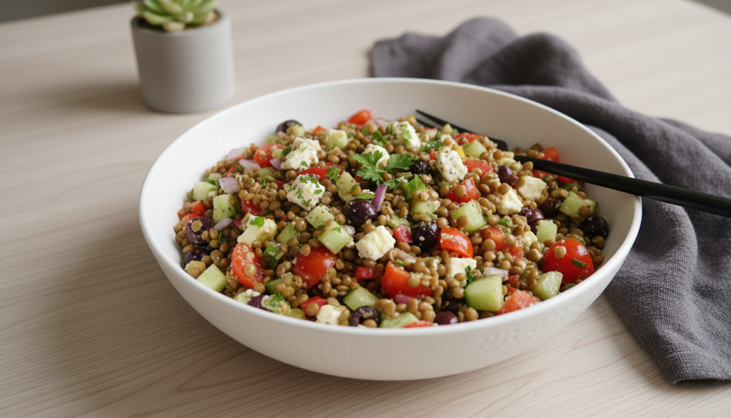 Πολύχρωμη Σαλάτα με Φακές – Ελαφριά, Υγιεινή και Πεντανόστιμη